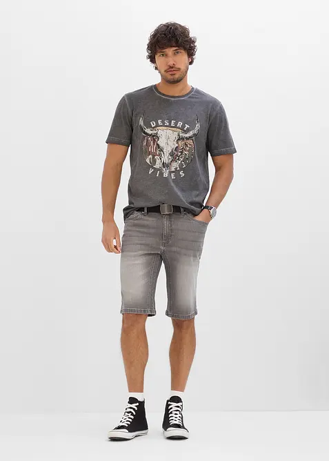 T-skjorte i 100% &oslash;kologisk bomull og vasket look, bonprix