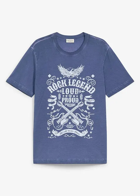 T-skjorte i 100% &oslash;kologisk bomull og vasket look, bonprix