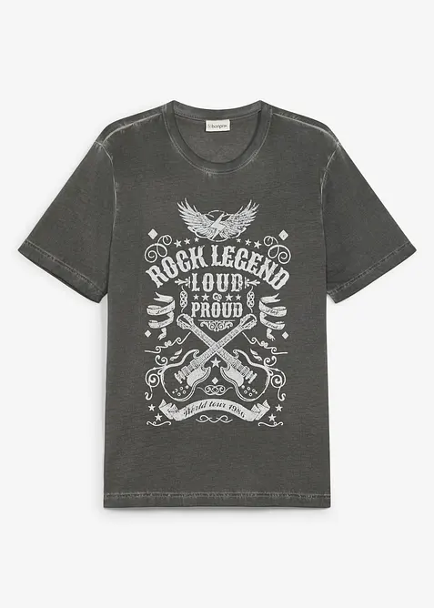 T-skjorte i 100% &oslash;kologisk bomull og vasket look, bonprix