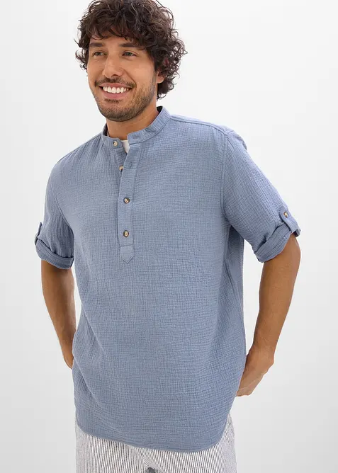 Kortermet skjorte av luftig musselin, bonprix