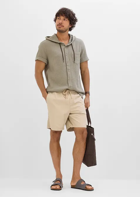 Kortermet skjorte i lett musselin, bonprix