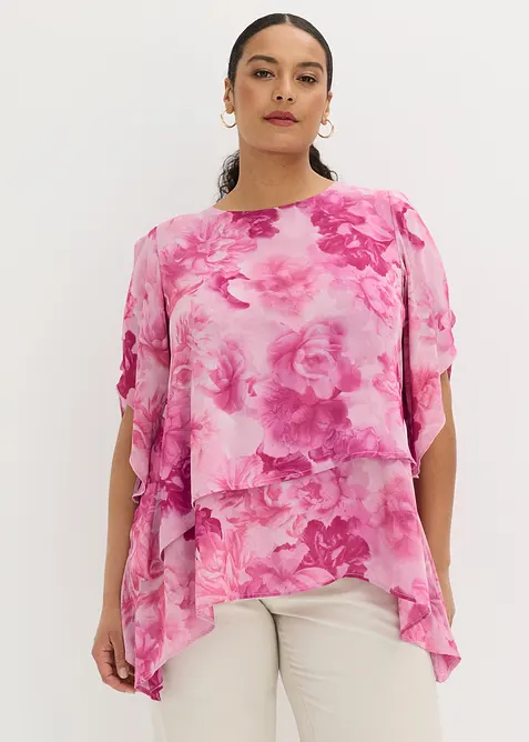 Bluse i lag p&aring; lag-modell med snipper i falden, bonprix