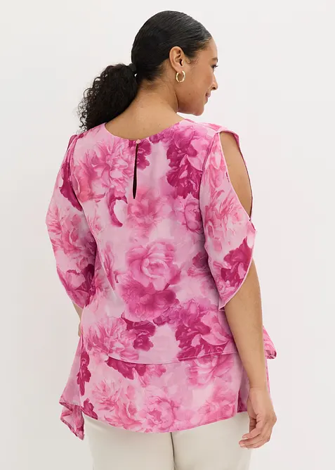 Bluse i lag p&aring; lag-modell med snipper i falden, bonprix