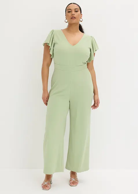 Jumpsuit i strukturert krepp, bonprix