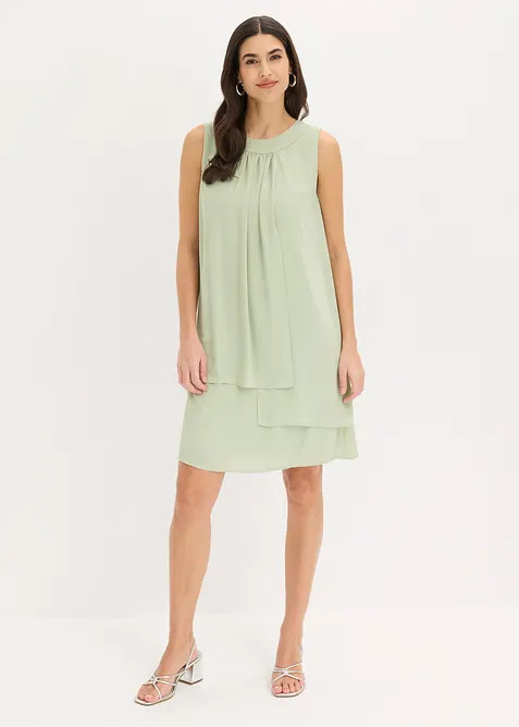 Chiffonkjole i lag-p&aring;-lag-stil, bonprix