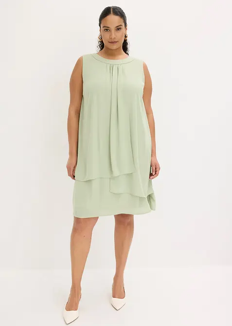 Chiffonkjole i lag-p&aring;-lag-stil, bonprix