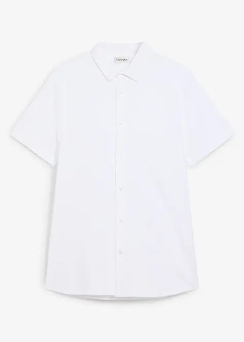 Kortermet skjorte i superstretch pik&eacute;, Slim fit, bonprix