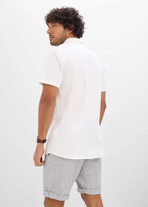 Kortermet skjorte i superstretch pik&eacute;, Slim fit, bonprix