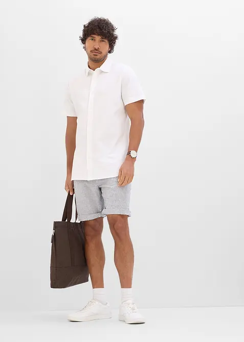 Kortermet skjorte i superstretch pik&eacute;, Slim fit, bonprix