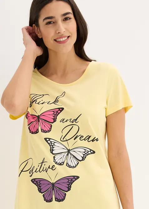 Kort nattkjole i 100% &oslash;kologisk bomull, bonprix