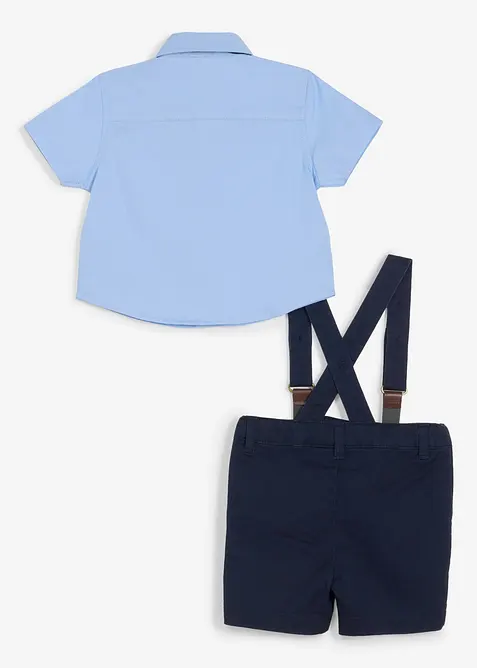 Kortermet skjorte, bermudashorts, bukseseler og sl&oslash;yfe (4-delt sett), bonprix