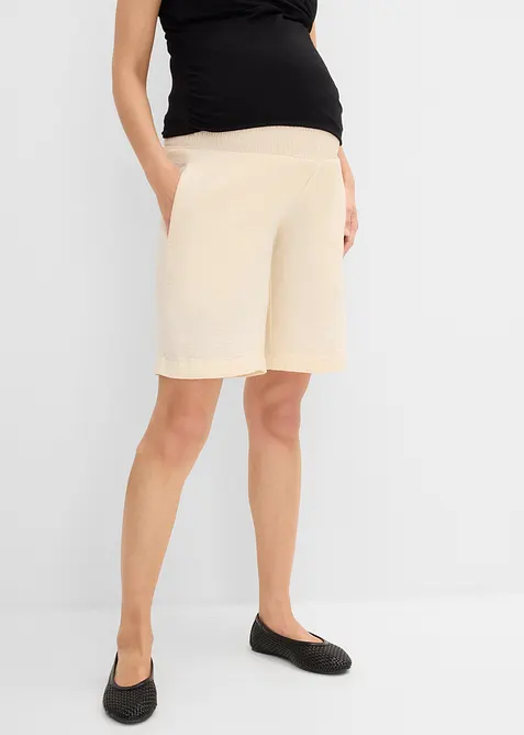 Mammashorts i 100% bomullsmusselin for graviditeten og tiden etterp&aring;, bonprix