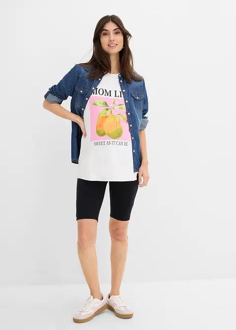 Mama topp i &oslash;kologisk bomull, oversized, bonprix