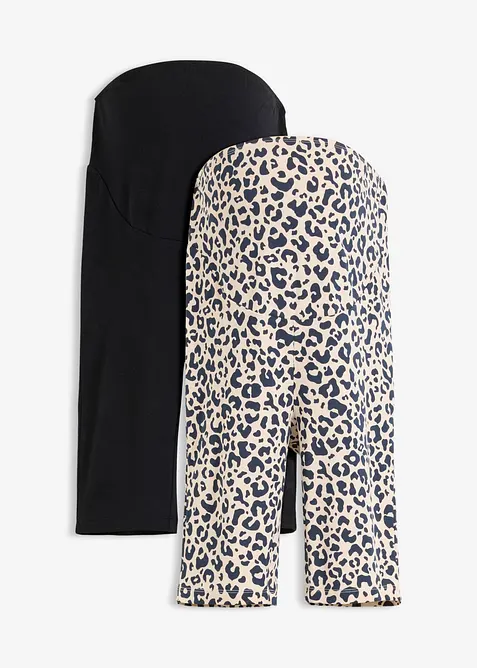 Mama sykkelbukse i &oslash;kologisk bomull (2-pack), bonprix