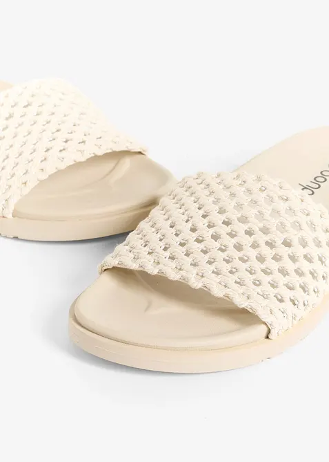 Slip in-sandaler i heklet stil, bonprix