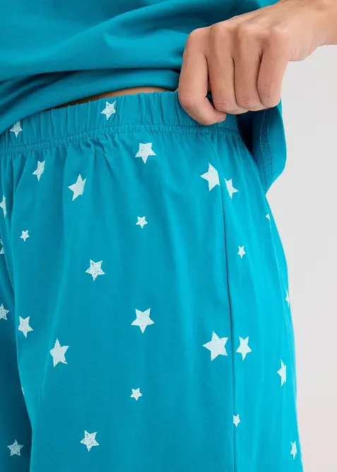 Kort pyjamas av 100% bomull (2-pack), bonprix