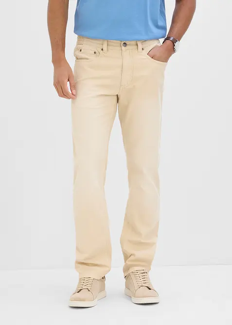 Regular fit-jeans i lett, farget denim med stretchlinning, straight, bonprix