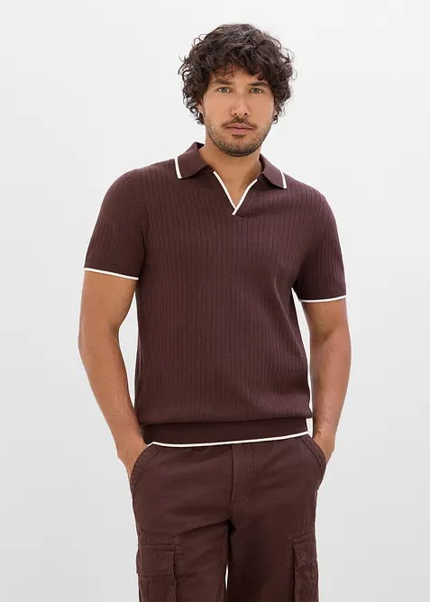 Strikket poloskjorte i Regular fit, bonprix
