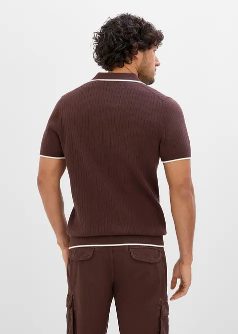 Strikket poloskjorte i Regular fit, bonprix