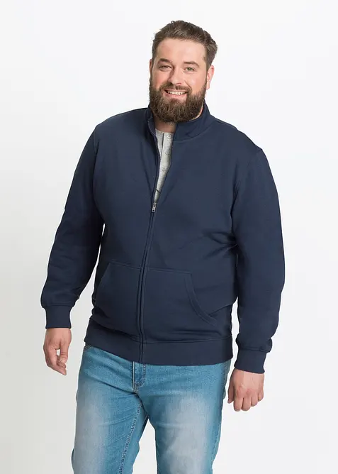 Sweatshirtjakke med h&oslash;y kant i halsen, bonprix