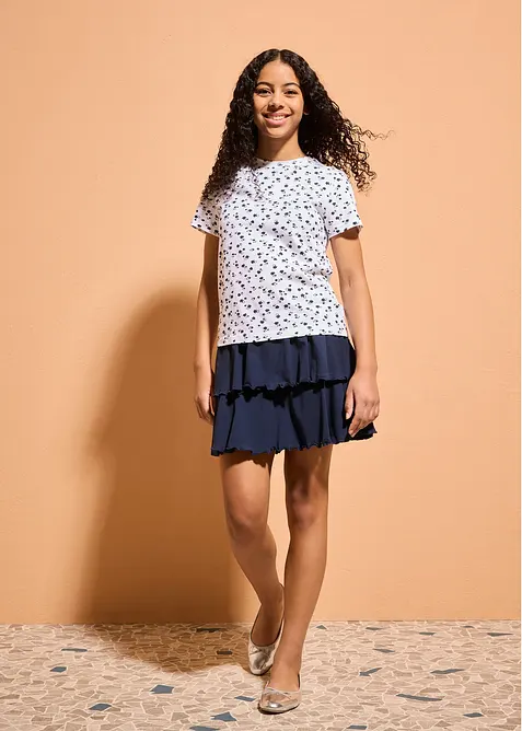 T-skjorte i elastisk &oslash;kologisk bomullsmiks (2-pack), bonprix