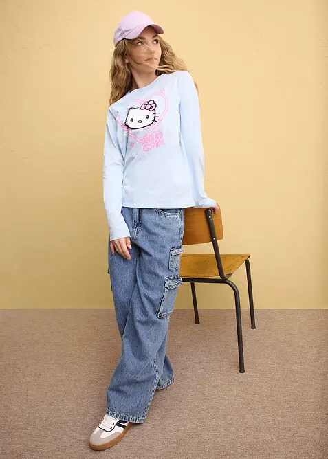 Langermet Hello Kitty-topp i 100% bomull, Hello Kitty