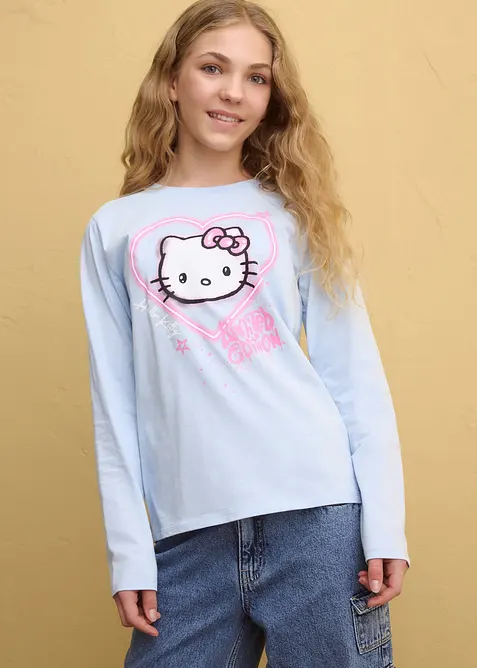 Langermet Hello Kitty-topp i 100% bomull, Hello Kitty