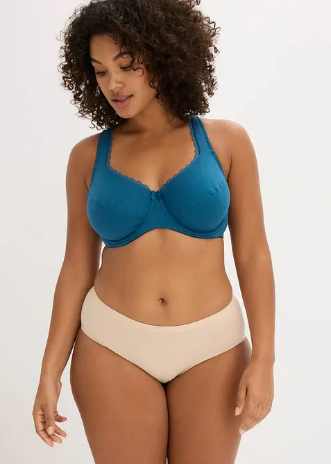 BH med spiler og myk, &oslash;kologisk bomull (3-pack), bonprix