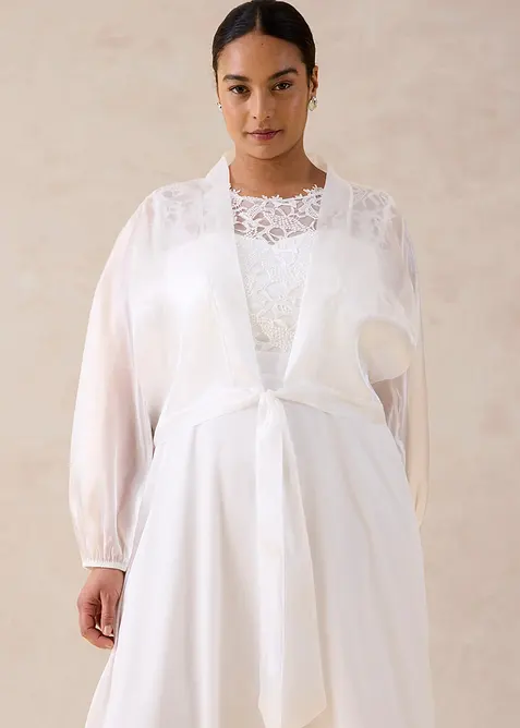 Bolero i lett tyll med knyting, bonprix