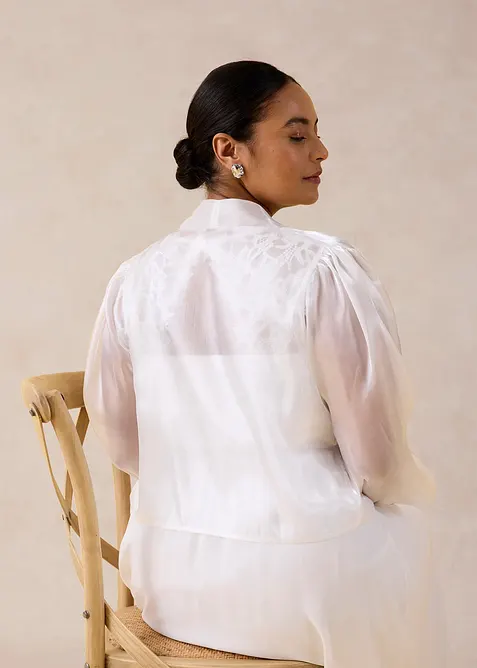 Bolero i lett tyll med knyting, bonprix