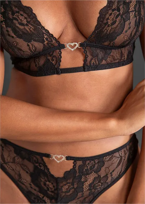 Bralette og stringtruse ouvert (2-delt sett), bonprix
