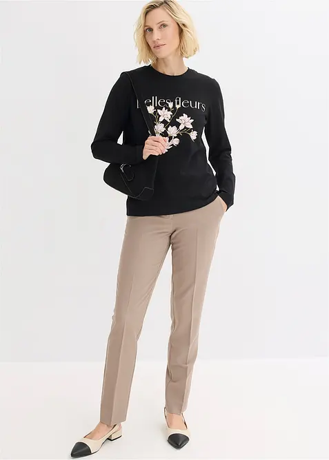 Langermet topp med &oslash;kologisk bomull, bonprix