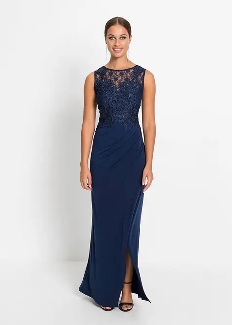 Maxikjole med blonder, bonprix