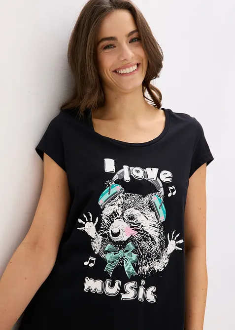 Kort nattkjole i 100% &oslash;kologisk bomull, bonprix