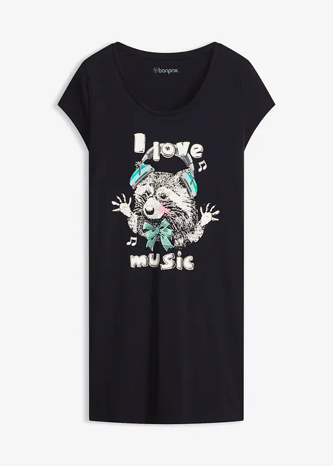 Kort nattkjole i 100% &oslash;kologisk bomull, bonprix