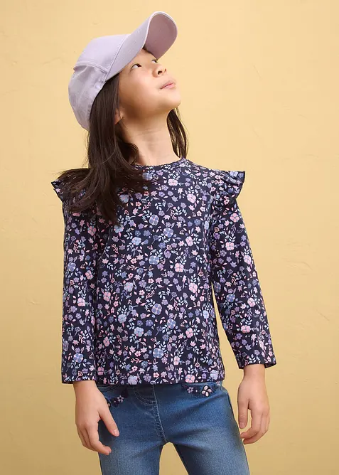 Langermet topp i 100% &oslash;kologisk bomull (3-pack), bonprix