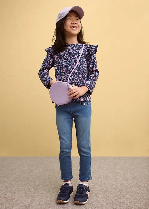 Langermet topp i 100% &oslash;kologisk bomull (3-pack), bonprix