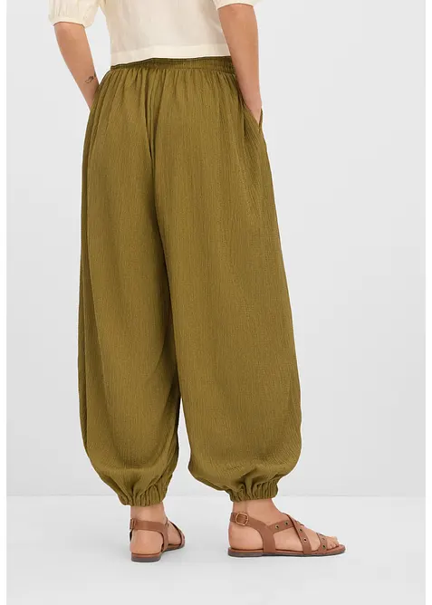 Haremsbukse av strukturert krepp, bonprix