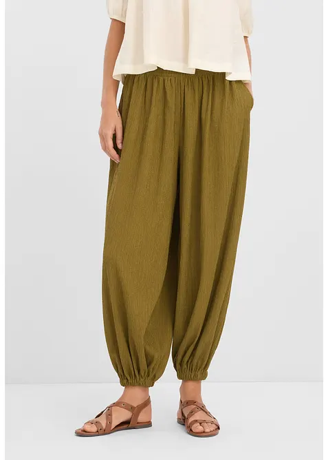 Haremsbukse av strukturert krepp, bonprix