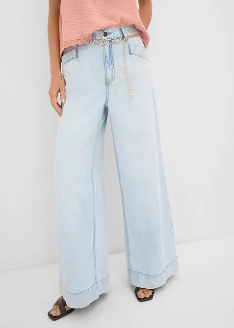 Wide Leg-jeans High Waist, bonprix