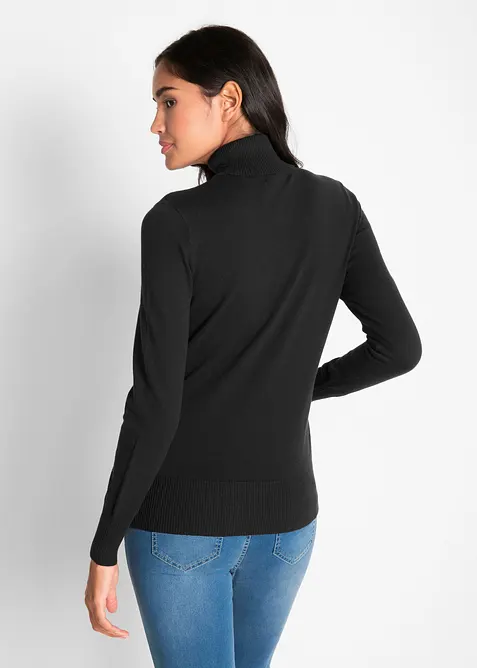 Finstrikket genser med h&oslash;y hals, bonprix