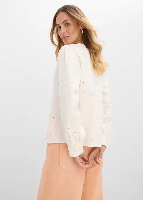 Bluse av strukturert poplin, bonprix