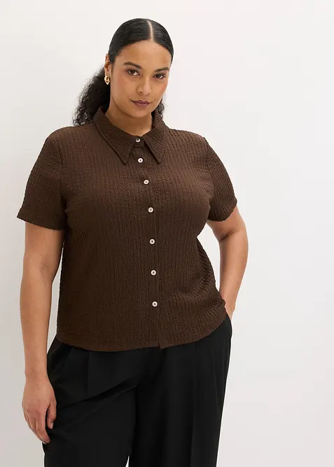 Trikotbluse med struktur, bonprix