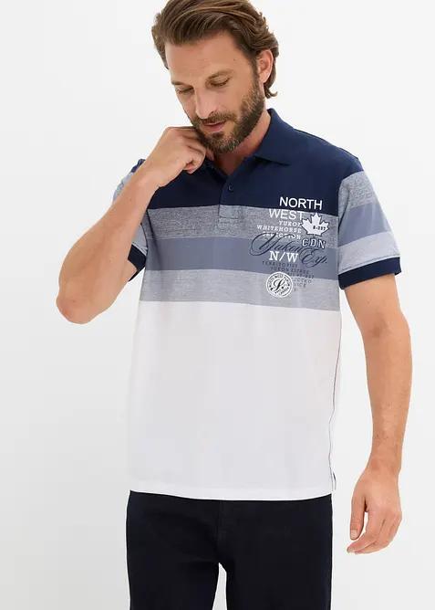 Poloskjorte i jersey i 100% &oslash;kologisk bomull, bonprix