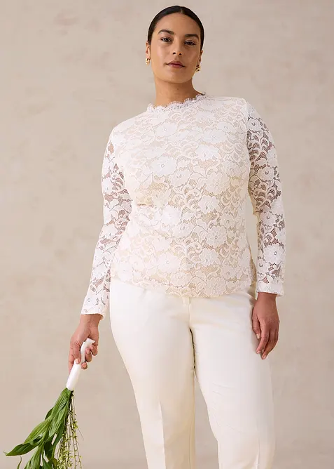 Langermet topp av blonde, bonprix