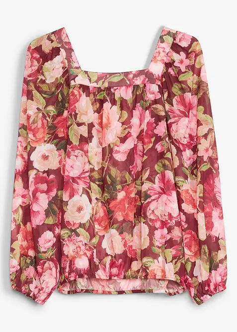 Bluse med ballongkant nede, bonprix