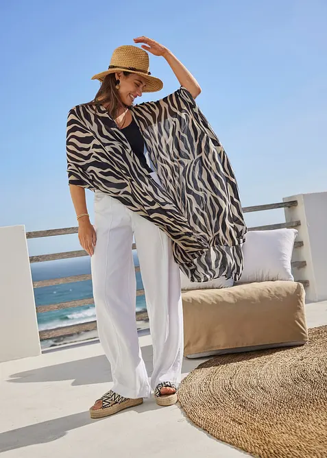 Poncho med sebram&oslash;nster, bonprix