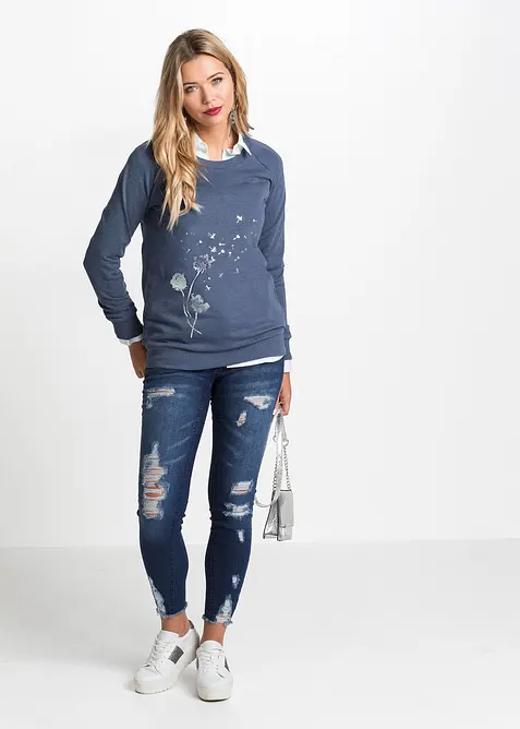 Sweatshirt i bomullsmiks, bonprix