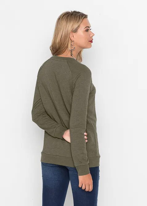 Sweatshirt i bomullsmiks, bonprix