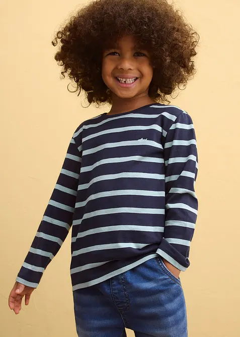 Langermet topp i ren &oslash;kologisk bomull (2-pack), bonprix